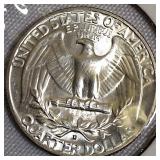 1964-D Silver Washington Quarters: One in MS60 condition and another in MS65 condition