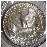 1964-D Silver Washington Quarters: One in MS60 condition and another in MS65 condition