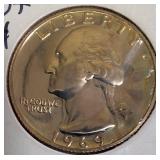 1962, 1968, 1970 - S Mint Clad Washington Proof Quarters and a 1971 Clad Washington Proof Quarter