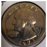 1972 Clad Washington Proof Quarters and 1973, 1974, 1977-S Clad Washington Proof Quarters.