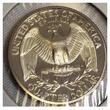 1972 Clad Washington Proof Quarters and 1973, 1974, 1977-S Clad Washington Proof Quarters.