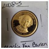 Four 2008 - S Clad Dollar Coins  featuring Jackson ,Martin Van Buren, John Quincy Adams & James Monroe