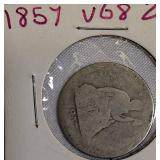1857 Seated Liberty Quarter