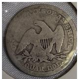 1857 Seated Liberty Quarter