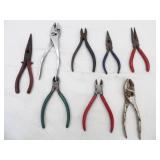 Pliers Lot: needlenose, cutters, regular pliers