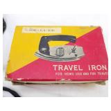 Vintage Iron & De-Luxe Travel Iron in Original Box