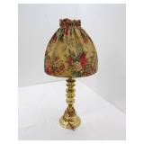 Brass Table Lamp with Floral Lamp Shade