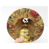 Brass Table Lamp with Floral Lamp Shade