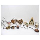 Decor Lot: Birdhouse, Candles, Clock, metal decor and more