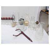 Vintage Ceramic Vases, Oil Lamp Chimneys, Glass Oil Lamp, Metal Decor, Candles and more