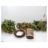 Decorative Baskets, Artificial Plants, Metal Wastebasket/letter basket