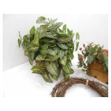 Decorative Baskets, Artificial Plants, Metal Wastebasket/letter basket