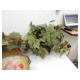 Decorative Baskets, Artificial Plants, Metal Wastebasket/letter basket