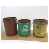 Vintage Metal Buckets 3ct