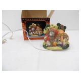 Vintage Ceramic Lighted Halloween Haunted House Building. "Grocery"