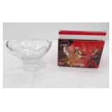 Mikasa Crystal "Christmas Night" Footed Bowl 6"