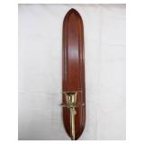 Home Interior Wooden Wall Candlestick Holder 18"