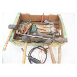 Hand Tools: heat gun, hammers, scraper, brush, malletts, pry bar, large files, torch head