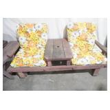 Vintage Wooden Patio Set with Cushions