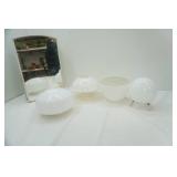 Vintage Medicine Cabinet w/Mirror and Glass Ceiling Light Covers