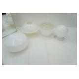 Vintage Medicine Cabinet w/Mirror and Glass Ceiling Light Covers