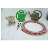 Outdoor Garden Lot: 2 watering cans, EZ Hand Spreader, Hose, Trimmer, Shear