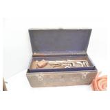 Electric Chain Saw, AIr Hose, Hardware, Vintage Tool Box, Variety of Tools, Vintage Glass Insulators