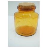 Vintage Amber 2qt Glass Jar with cork lid