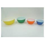Vintage Set of Pyrex Primary Colors Nesting Mixing Bowls