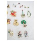 Jewelry Lot: Christmas Brooches & Earrings