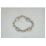 Jewelry Lot: Stretch Bracelet featuring glass floral beads