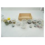 Small Wood Crate with Glass & Stone Beads (sorted, some labeled) Jasper, Black Onyx, White Howlite