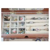 Wooden Jewelry Box and Jewelry