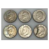 1972 Plain No Mint Mark Eisenhower One Dollar Coins