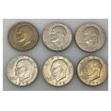 1972 Plain No Mint Mark Eisenhower One Dollar Coins