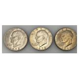 1972 Plain No Mint Mark Eisenhower One Dollar Coins