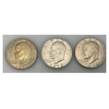 1972 Plain No Mint Mark Eisenhower One Dollar Coins