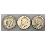 1974D & 1978 No Mint Mark Eisenhower One Dollar Coins