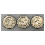 1979 D, 1999 D & P Susan B Anthony One Dollar Coins
