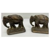 Heavy Cast Iron Elephant Book Ends