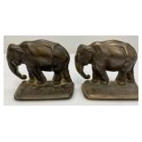 Heavy Cast Iron Elephant Book Ends