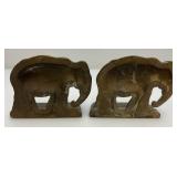 Heavy Cast Iron Elephant Book Ends