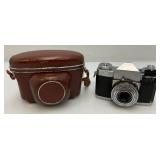 Vintage Zeiss Ikon Contaflex Camera With Leather Case