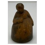 Unusual Antique Brass Black Mammy Bell 3 1/4"