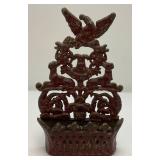 Vintage Ornate Casty Iron Wall Hanging Letter Holder And Cast Iron Acorn Paperweight