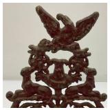 Vintage Ornate Casty Iron Wall Hanging Letter Holder And Cast Iron Acorn Paperweight