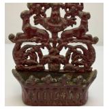 Vintage Ornate Casty Iron Wall Hanging Letter Holder And Cast Iron Acorn Paperweight