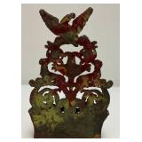 Vintage Ornate Casty Iron Wall Hanging Letter Holder And Cast Iron Acorn Paperweight