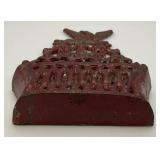 Vintage Ornate Casty Iron Wall Hanging Letter Holder And Cast Iron Acorn Paperweight