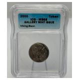 2000 Token ICG-MS68 Gallery Mint Issue  Viking, Bison In Sealed Case